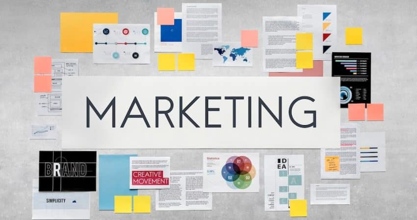 A central hub with spokes connecting to various marketing elements, symbolizing the essence of centric marketing